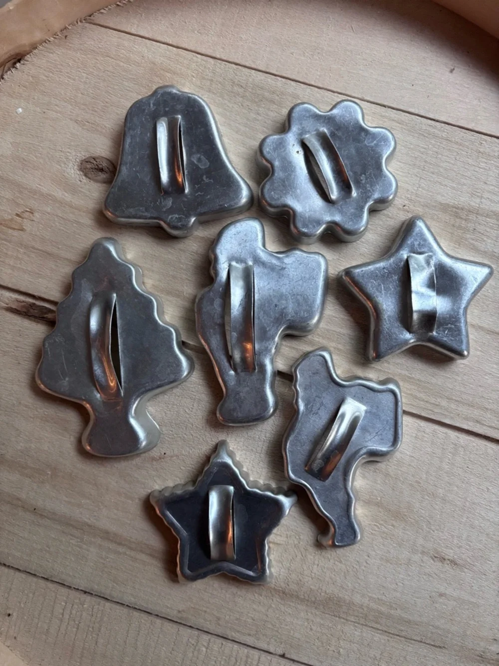 Vintage Aluminum Cookie Cutter Set Rustic Holiday Baking Farmhouse Kitchen Decor
